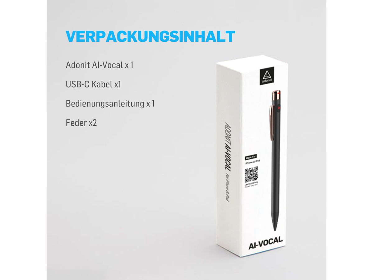 AI Vocal - Voice Stylus mit Aufnahmefunktion, schwa