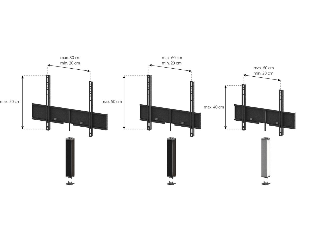 ST-ADP-HBLK-5060 - Support TV noir pour Sonorous Studio