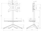 CROSS - Support TV en bois chêne, Vesa 400x400